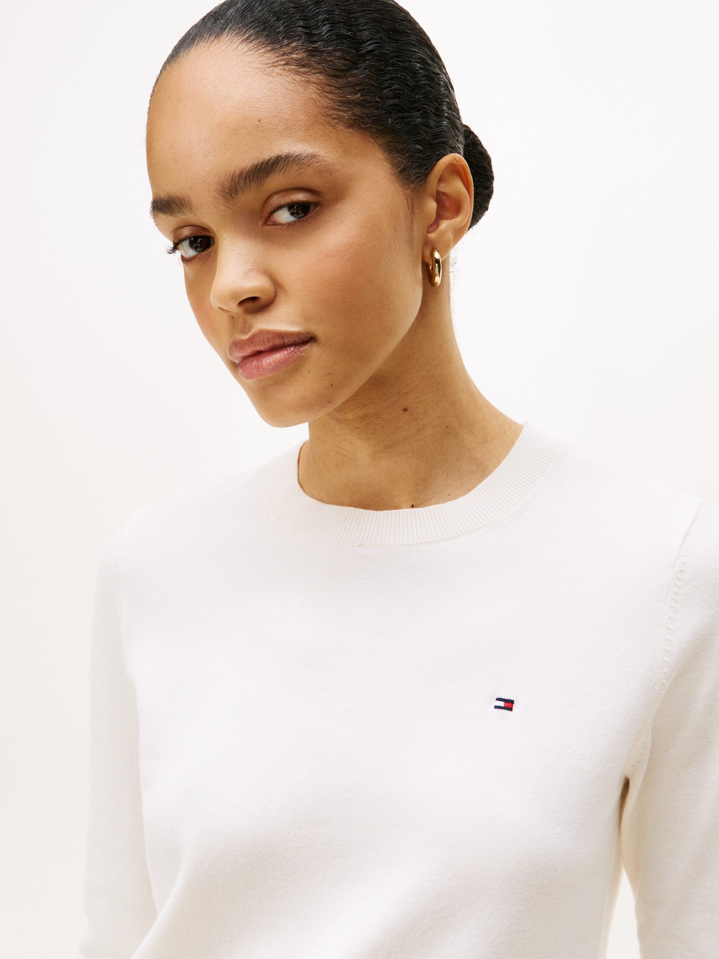 Tommy Hilfiger Rundhalspullover CO JERSEY STITCH günstig online kaufen