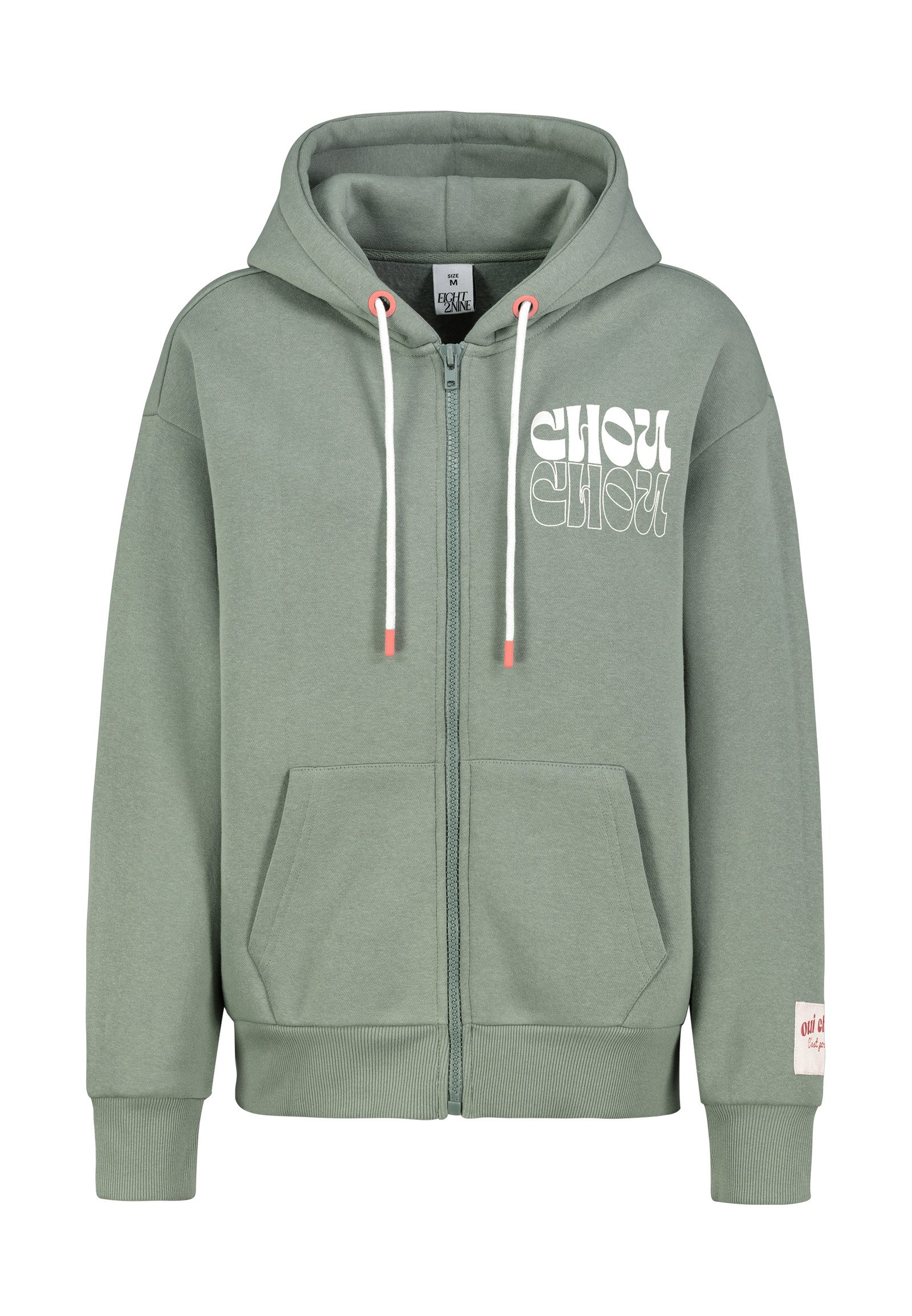 Eight2Nine Kapuzensweatjacke Damen ZIP Sweatjacke mit Backprint Hoodie, Kap günstig online kaufen