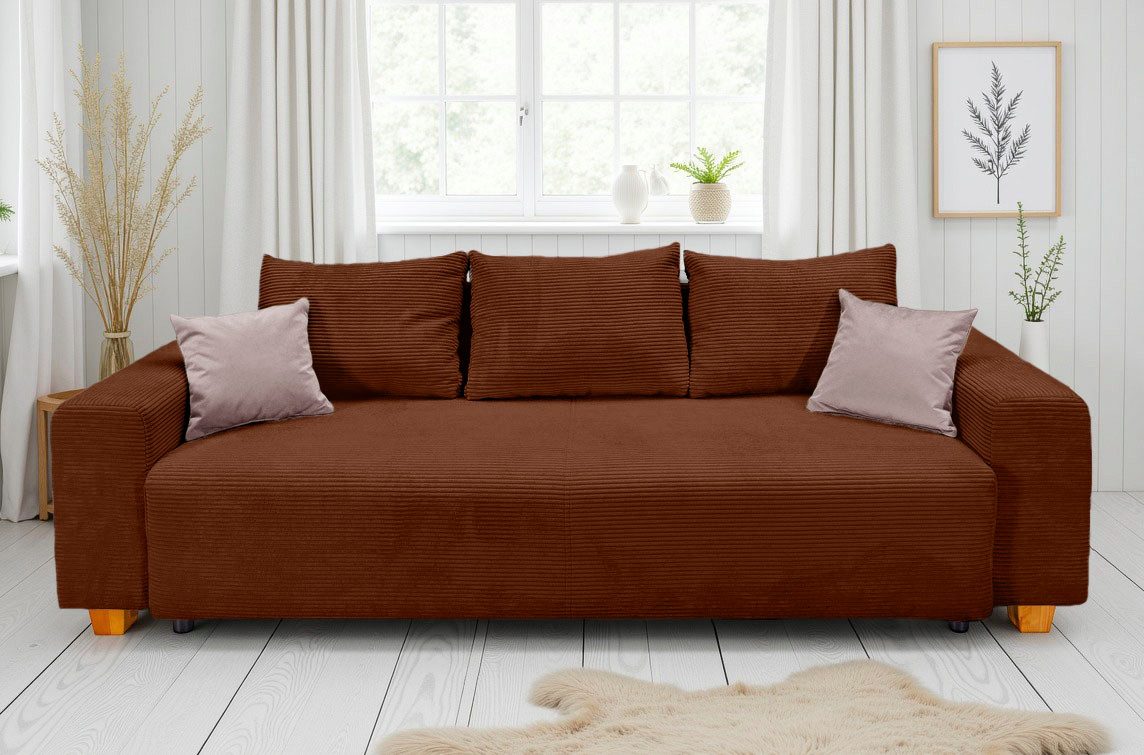 COLLECTION AB Schlafsofa Yves, Liegefläche (B/T): 142/194 cm, inkl. Bettfunktion, Bettkasten, Federkern & Zierkissen