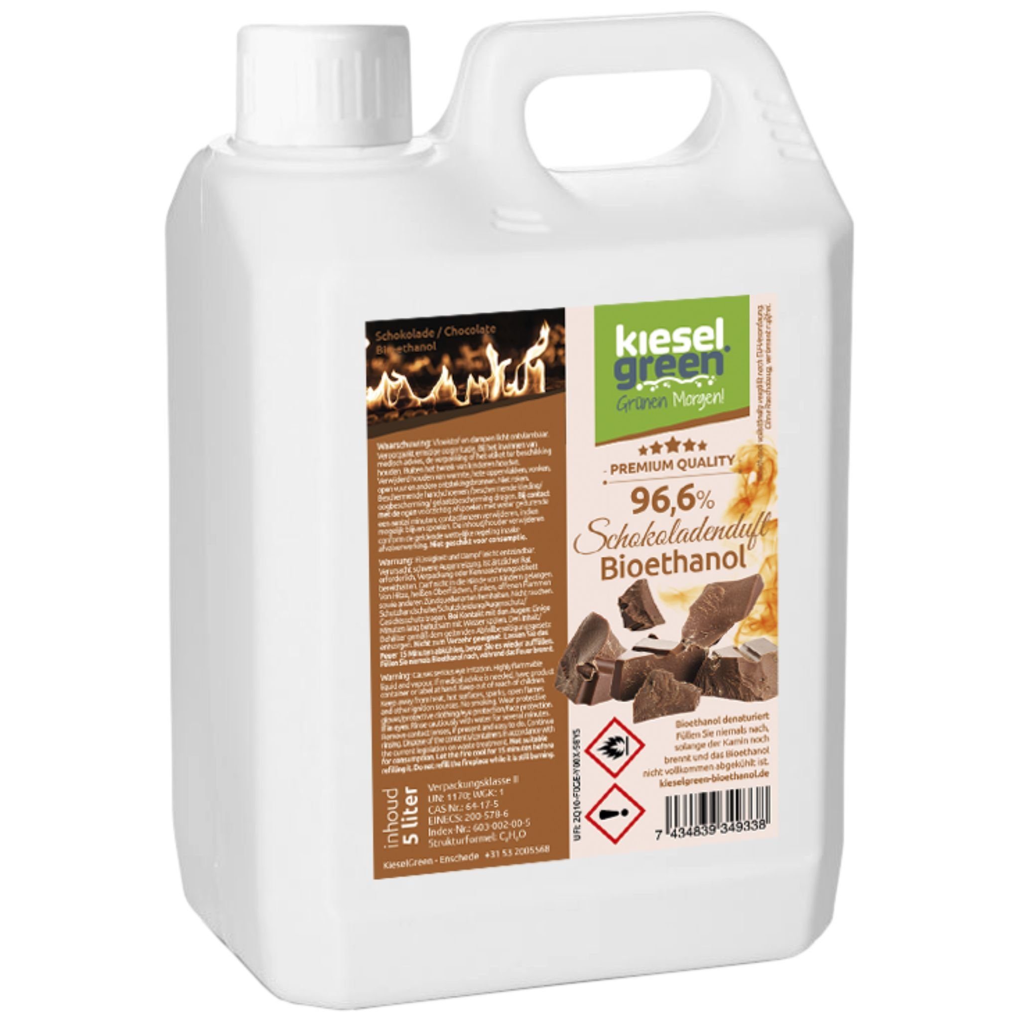 KieselGreen Bioethanol KieselGreen Bioethanol 5/10/25/50 Liter mit Duft für Ethanol-Kamin, 5 l