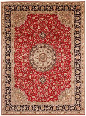 Orientteppich Perser - Täbriz - Royal - 400 x 300 cm - dunkelrot, morgenland, rechteckig, Höhe: 7 mm, Wohnzimmer, Handgeknüpft, Einzelstück mit Zertifikat