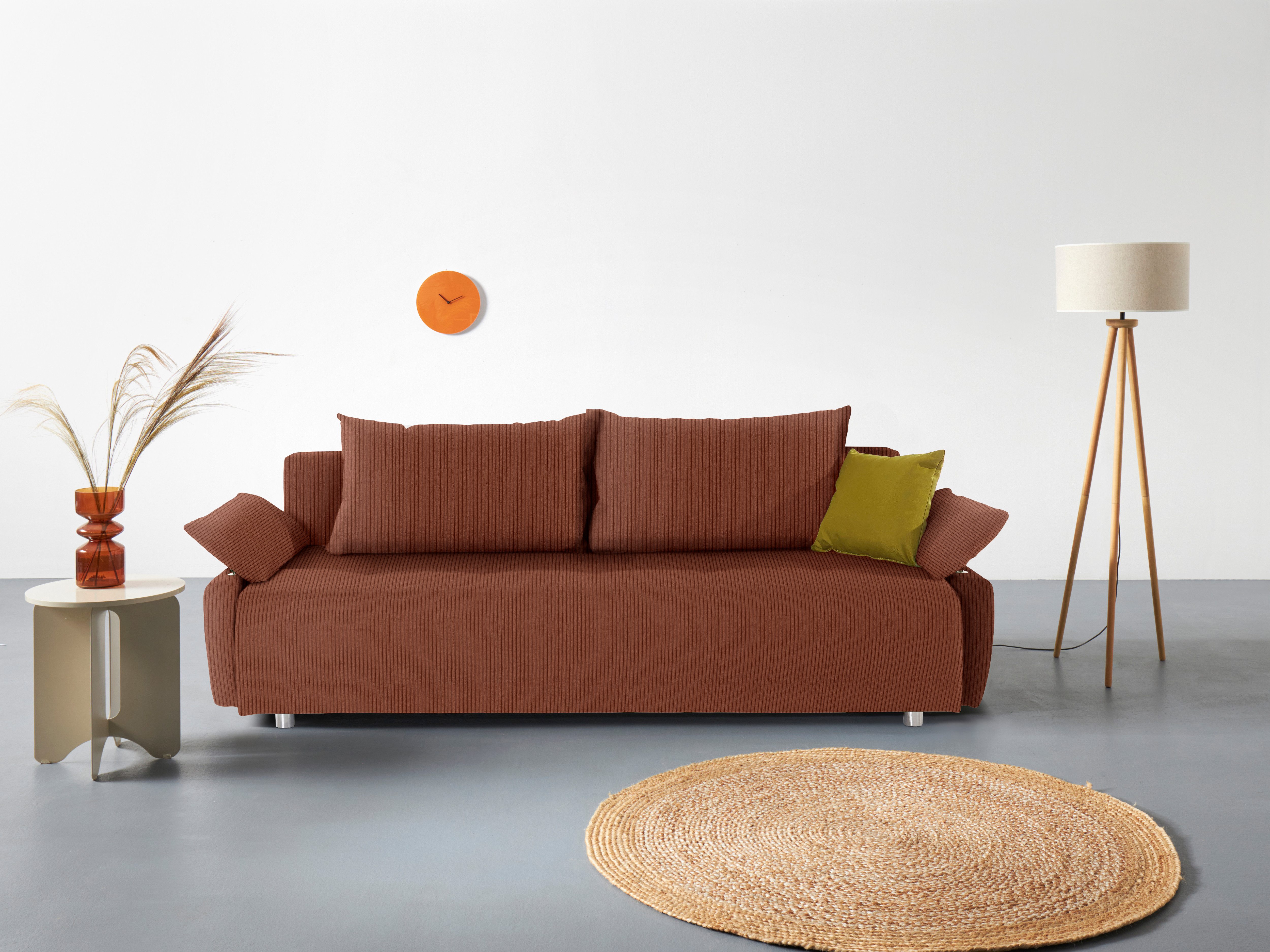 COLLECTION AB Schlafsofa Yves, Liegefläche (B/T): 142/194 cm, inkl. Bettfunktion, Bettkasten, Federkern & Zierkissen