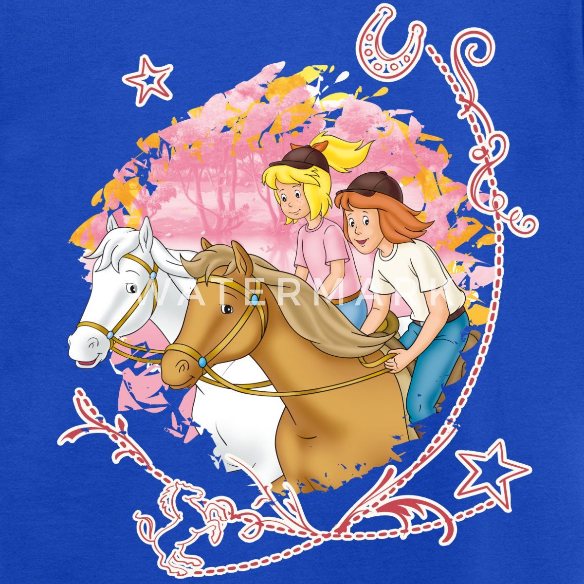 Spreadshirt T-Shirt Bibi Und Tina Wettreiten Im Wald Kinder T-Shirt (1-tlg)