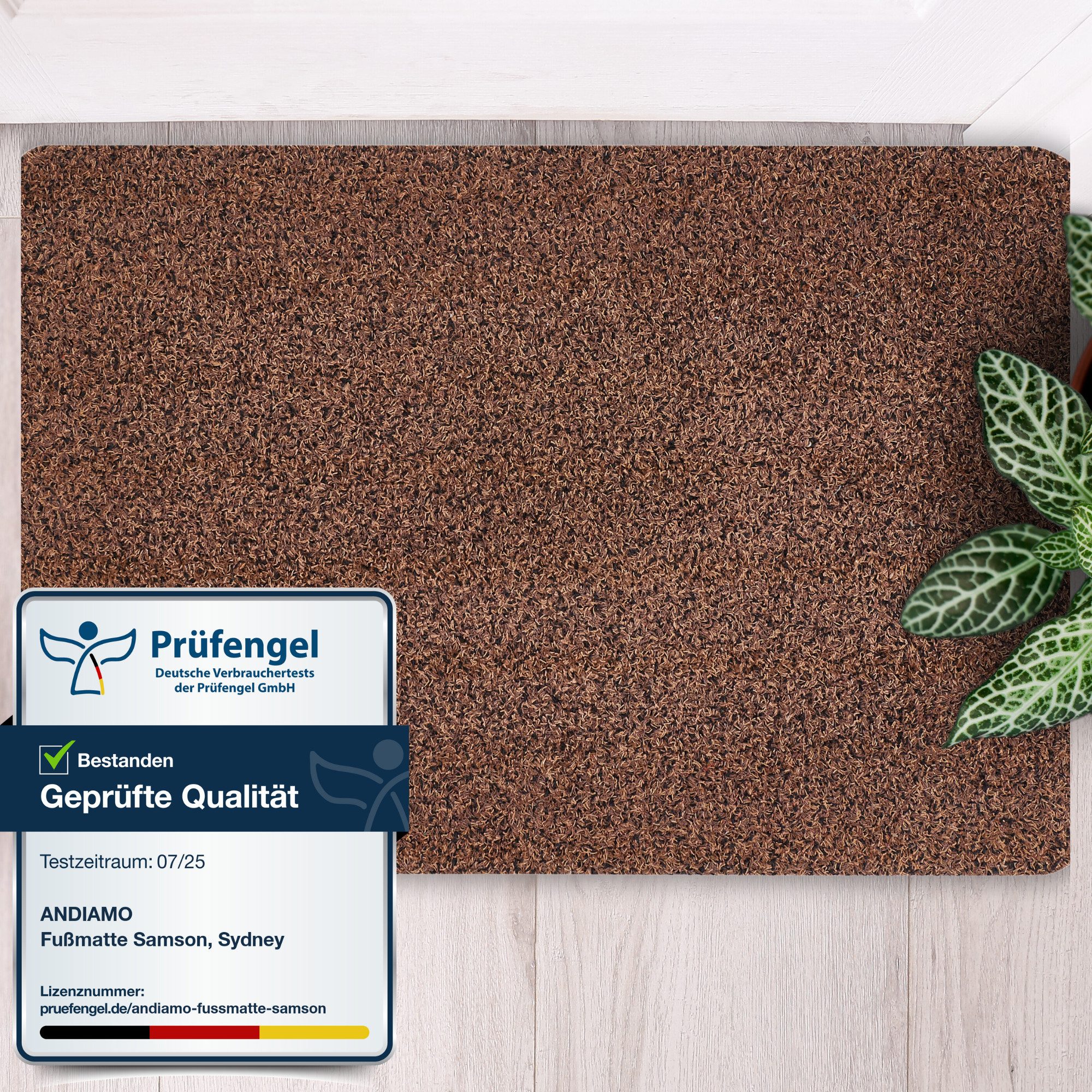 Andiamo Fußmatte Samson, Made in Netherlands, rechteckig, Höhe: 6 mm, Schmutzfangmatte, waschbar, rutschhemmend, auch als 2er Set erhältlich