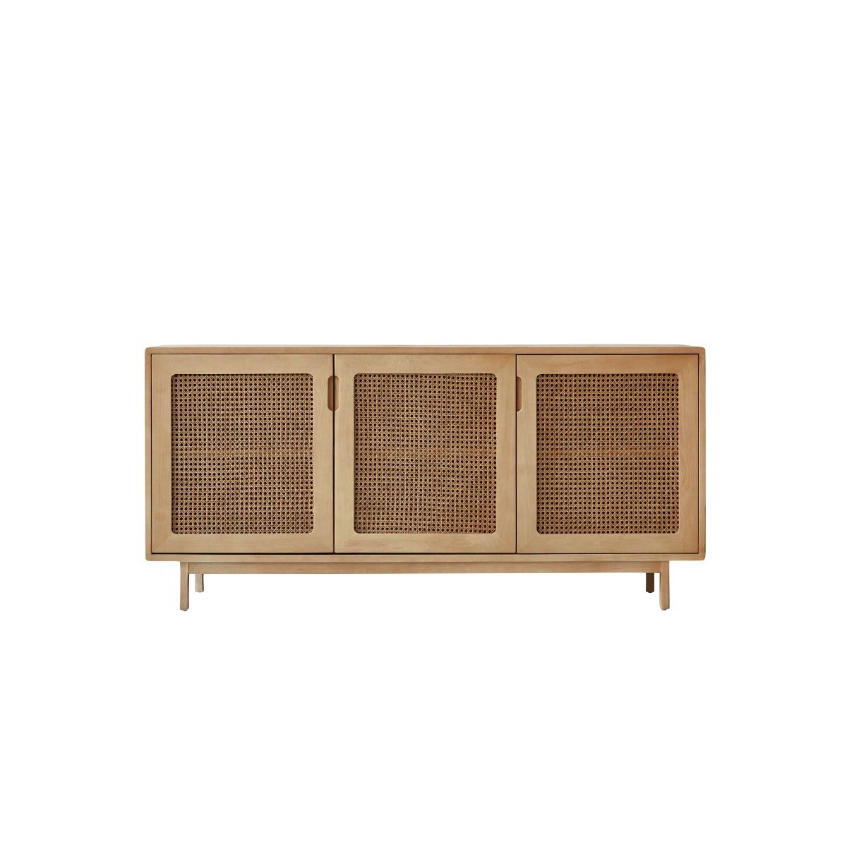Tikamoon Sideboard Anrichte aus massivem Ulmenholz und Rattangeflecht Luis 160 cm
