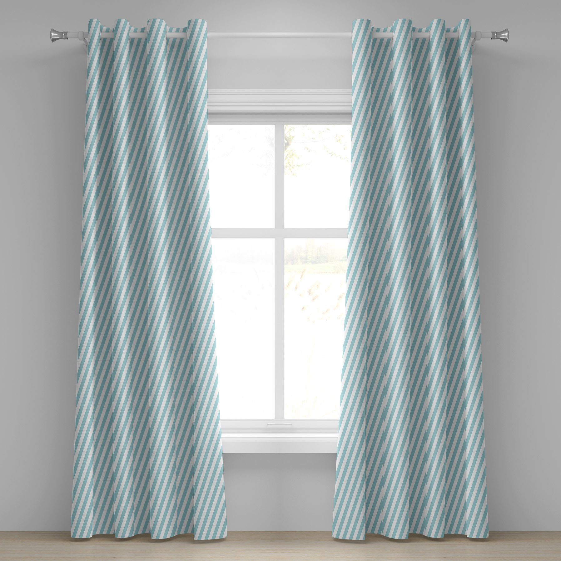 Gardine Dekorative 2-Panel-Fenstervorhänge für Schlafzimmer Wohnzimmer, Abakuhaus, Streifen Weiche Skewed Bold Linien
