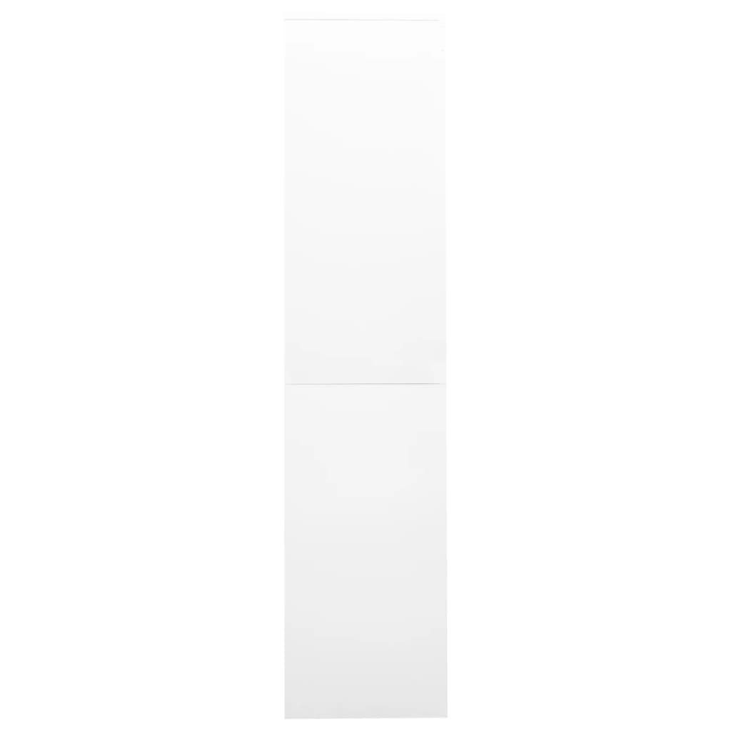 90x40x180 cm mit Fächerschrank Büroschrank (1-St) Weiß Schiebetür vidaXL Stahl