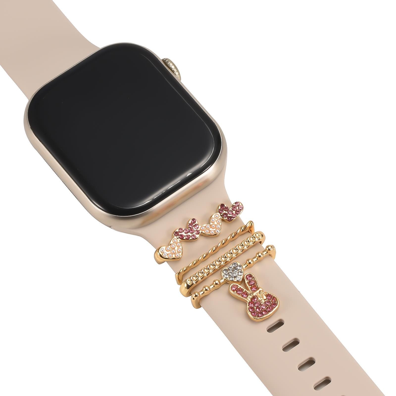 CoolGadget Smartwatch-Armband Uhren Charms Schmuck Ringe Deko Loops Motiv Clips, passend für alle Apple Watch und Samsung Galaxy Watch Modelle