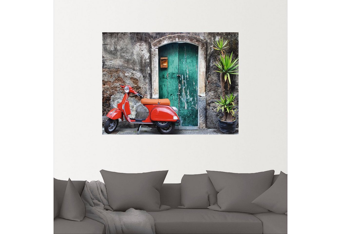 Artland Wandbild »Roter Motorroller«, Motorräder & Roller (1 Stück), in vielen Größen & Produktarten - Alubild / Outdoorbild für den Außenbereich, Leinwandbild, Poster, Wandaufkleber / Wandtattoo auch für Badezimmer geeignet-HomeTrends