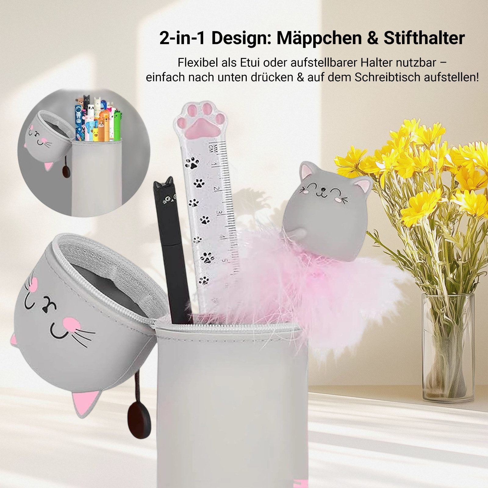 MODFU Federmäppchen 2-in-1 Silikon Stifthalter Stiftemäppchen günstig online kaufen