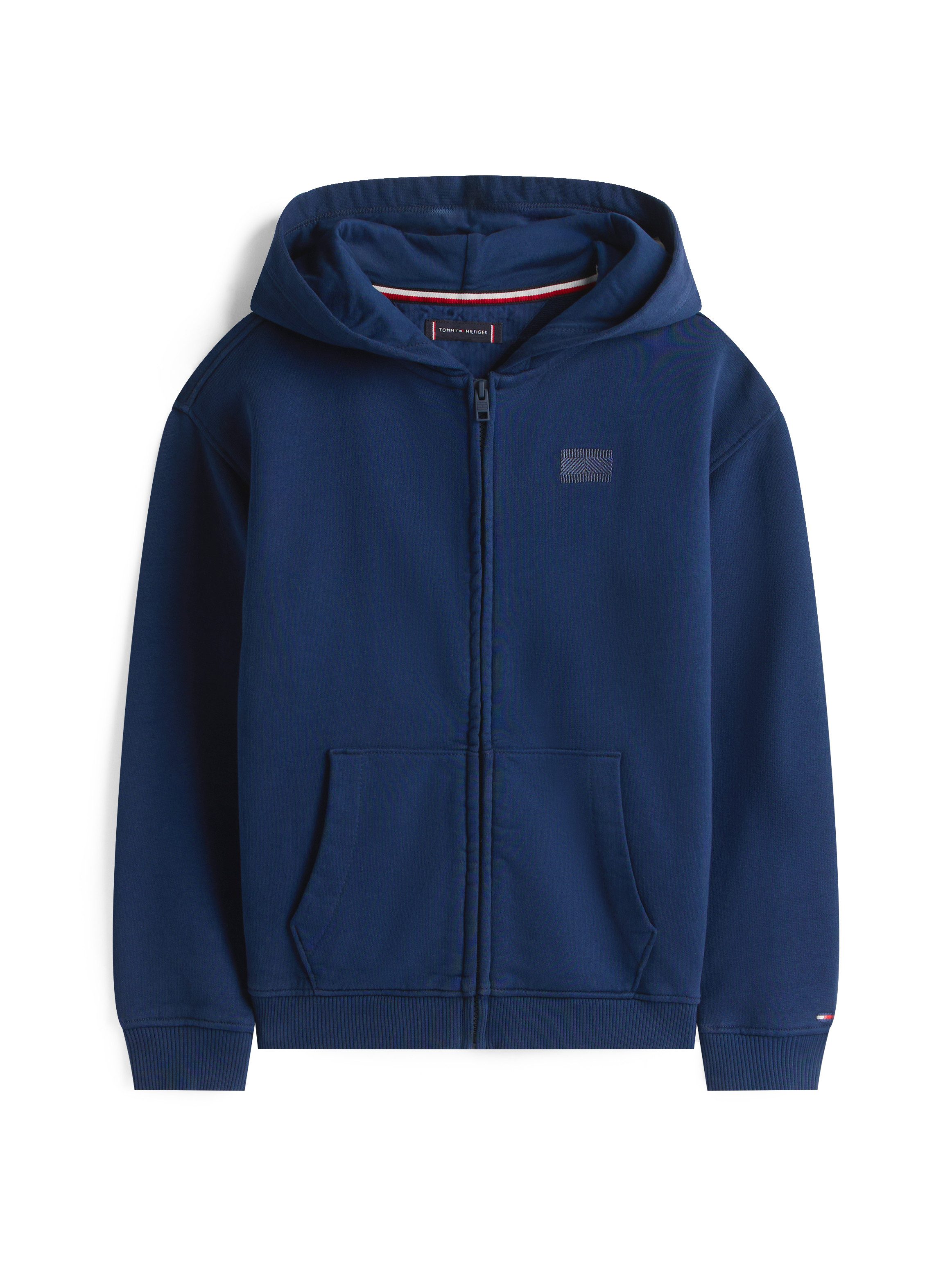 Tommy Hilfiger Kapuzensweatjacke TONAL FLAG EMB ZIP HOODIE für Kinder bis 16 Jahre, mit Kapuze
