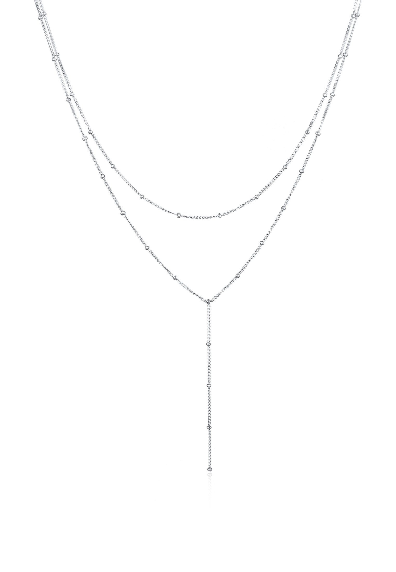 Elli Ketten-Set Layer Y-Kette Kugelkette 925 Silber | Halsketten