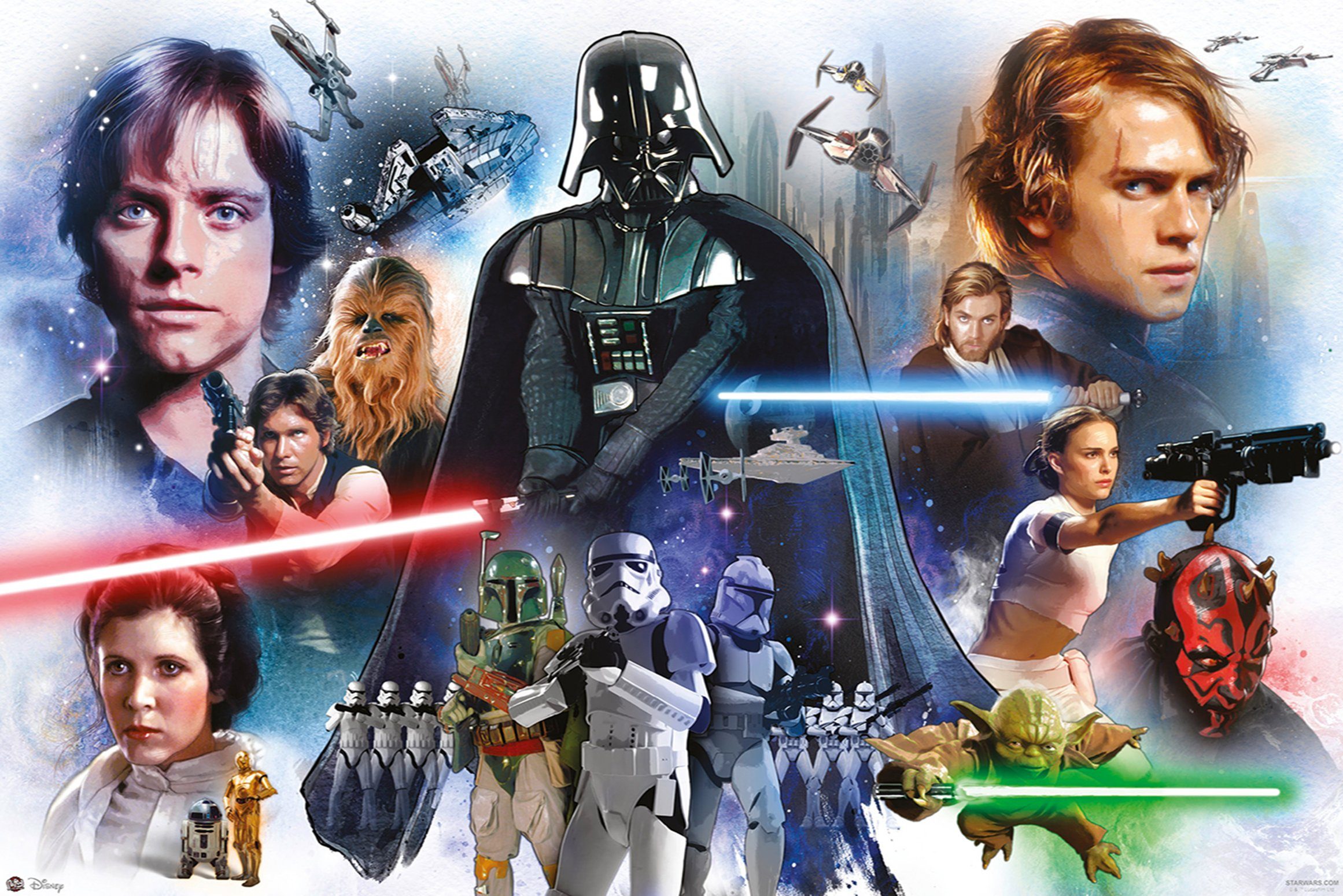 Close Up Poster Star Wars Poster Episode 1 bis 6 Charaktere 91,5 x 61 cm