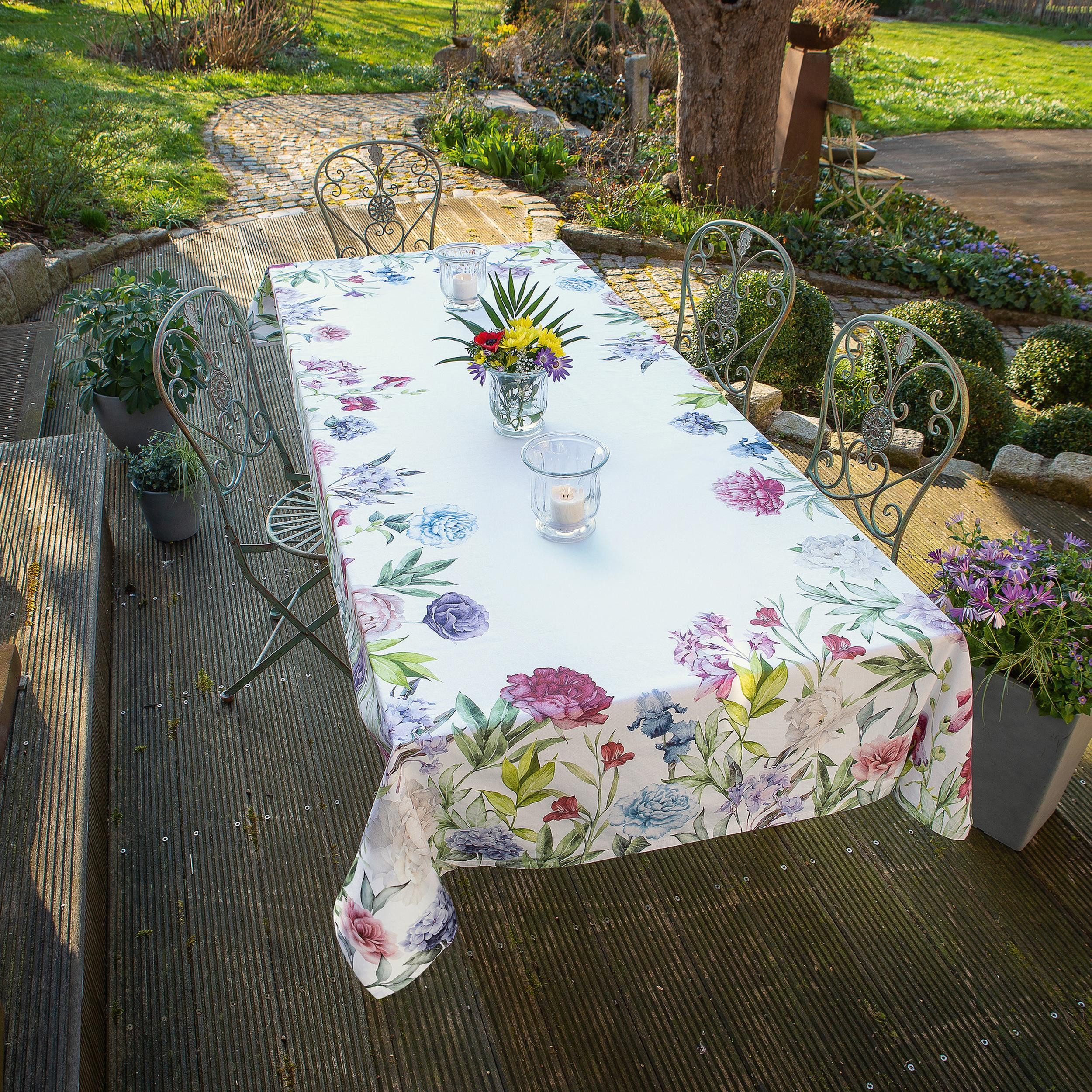 Frank Flechtwaren Tischdecke Tafeldecke Blumenwiese 100% günstig online kaufen