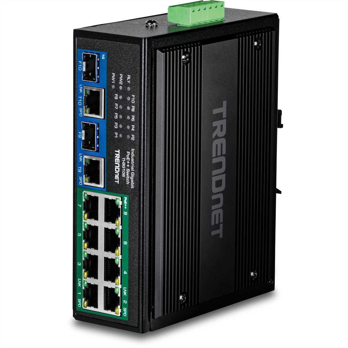 TI-BG108 Industrial DIN-Rail Switch 10-Port Gigabit 400W PoE++ Netzwerk-Switch