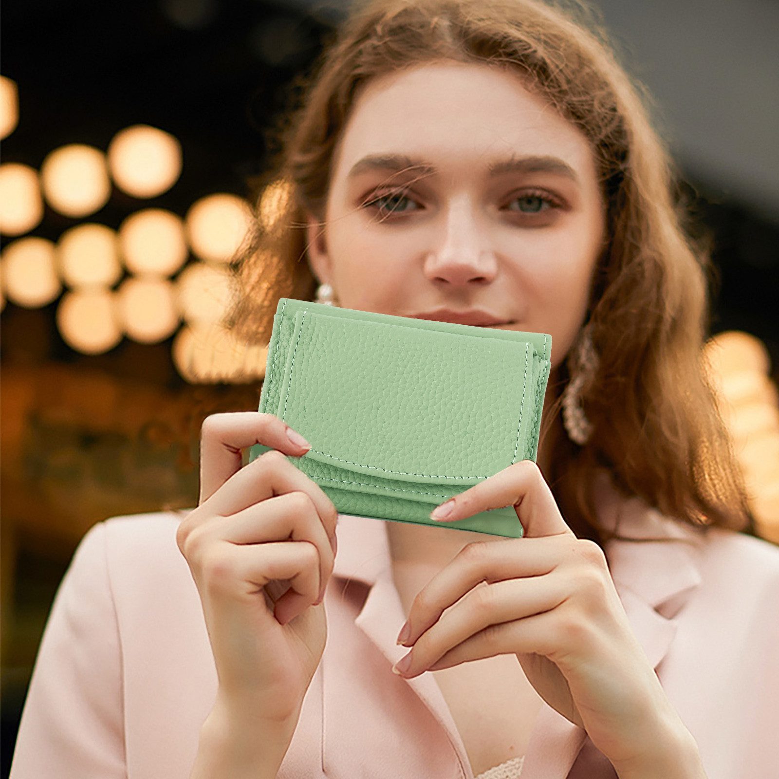 TAN.TOMI Geldbörse Damen Klein 7 Karten Fein Strukturiertes Rindsleder Weic günstig online kaufen