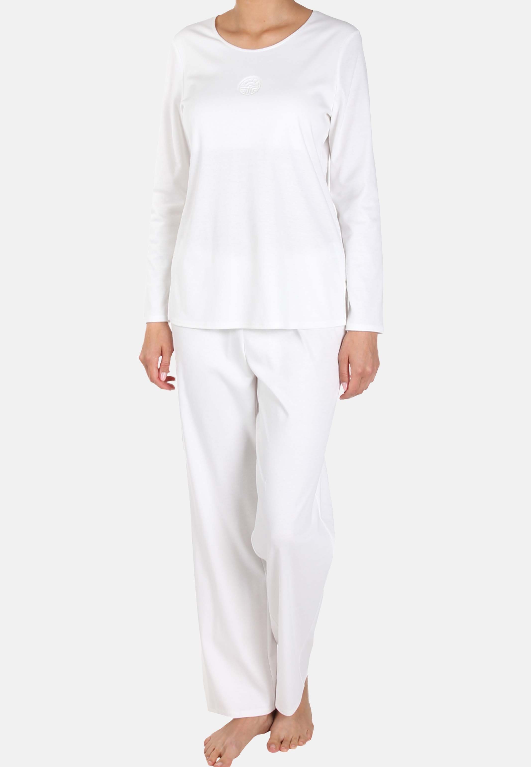 Féraud Pyjama Basic (Set, 2 tlg) Schlafanzug - Baumwolle - Pyjama mit langen Ärmeln Champagner