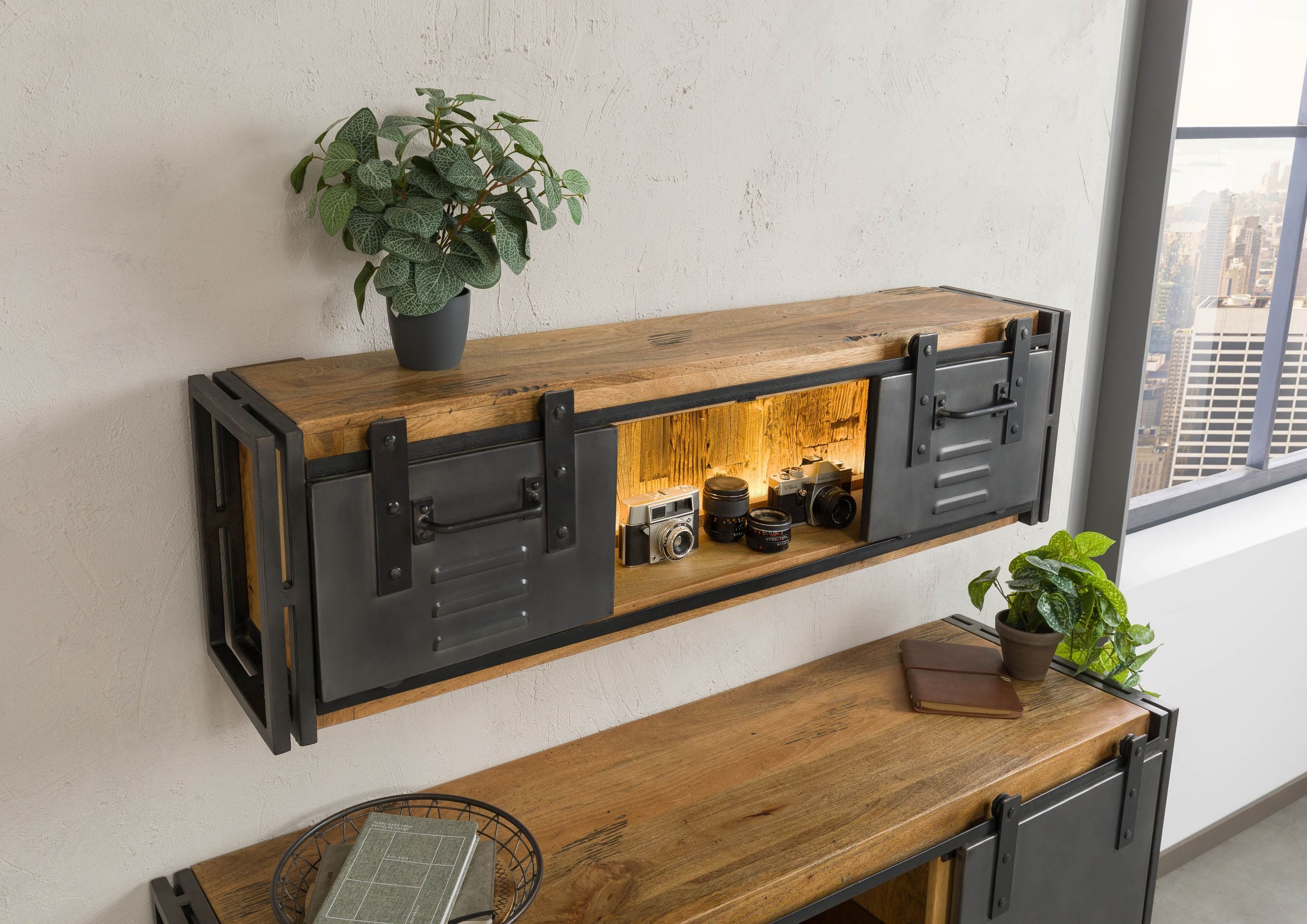 Massivmoebel24 Wandregal, 1-tlg. günstig online kaufen