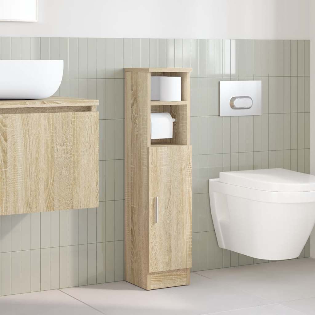 vidaXL Badezimmer-Set Badezimmerschrank mit Rollenhalter Sonoma-Eiche 20,5x günstig online kaufen