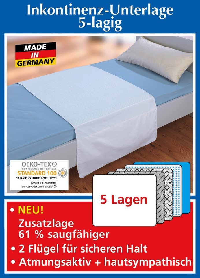 Inkontinenzauflage Inkontinenz Unterlage 5 lagig für maximalen Nässeschutz Maximex