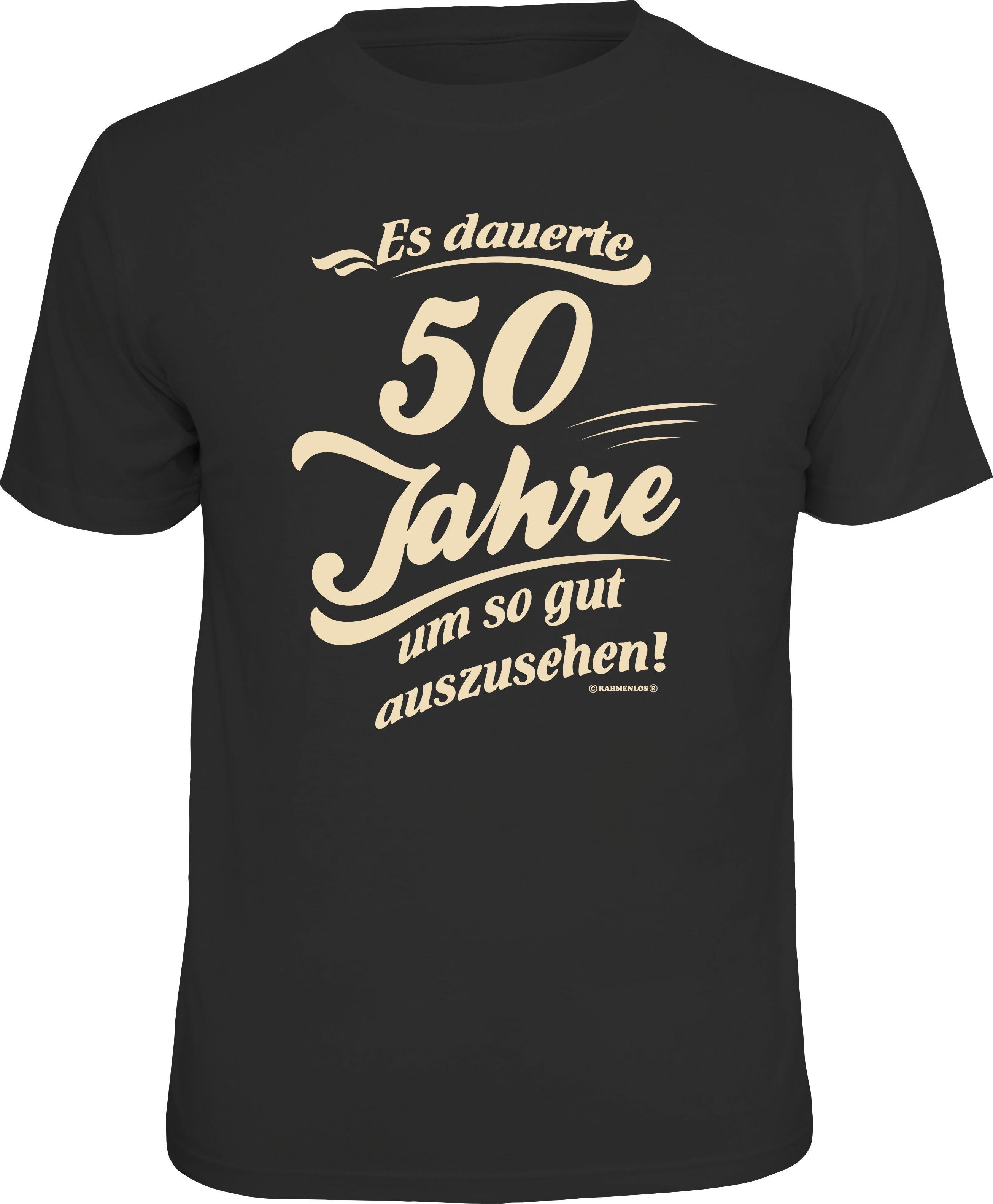 RAHMENLOS® T-Shirt Das Geschenk zum 50. Geburtstag - Es dauerte 50 Jahre