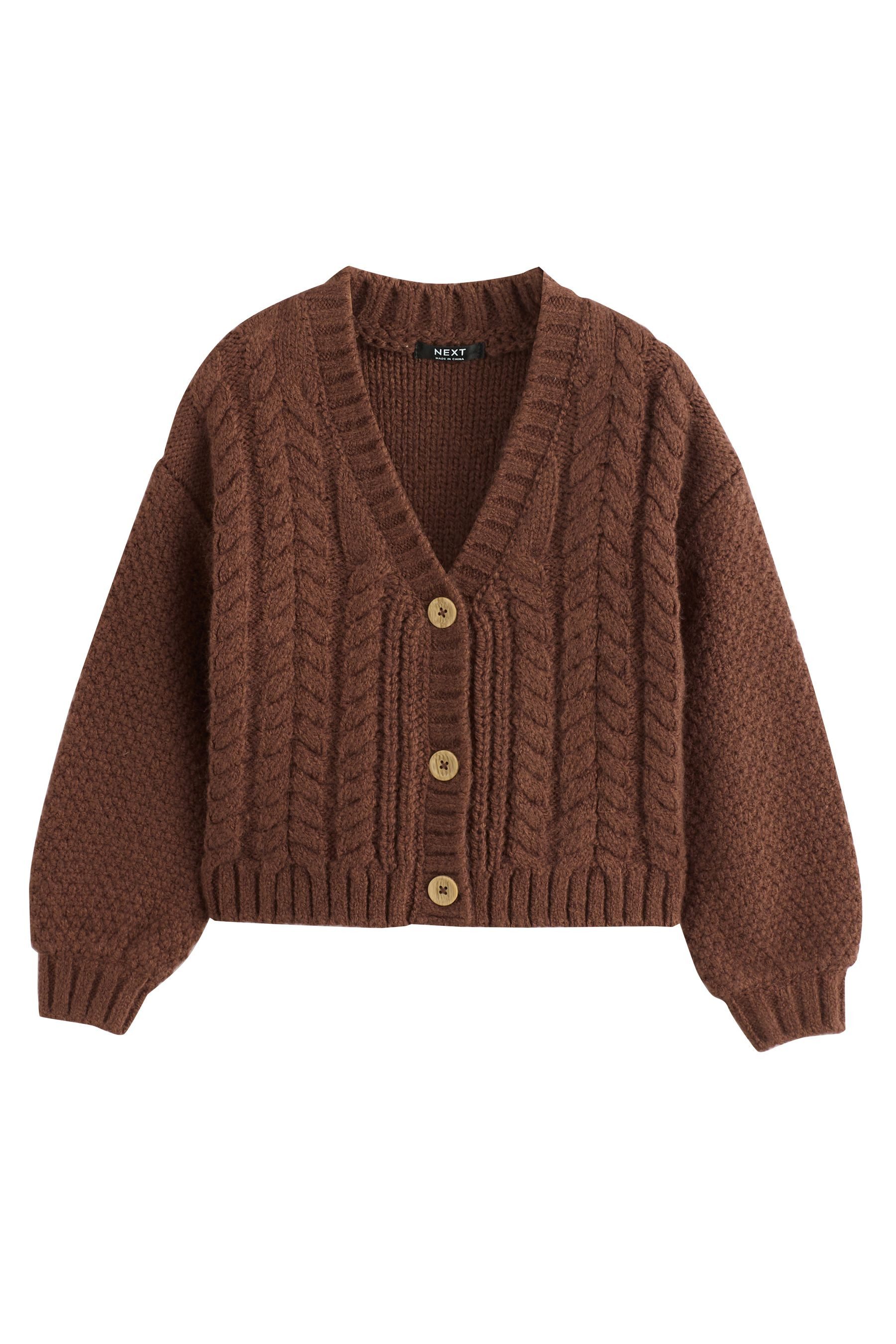 Strickjacke Strickjacke mit Zopfmuster