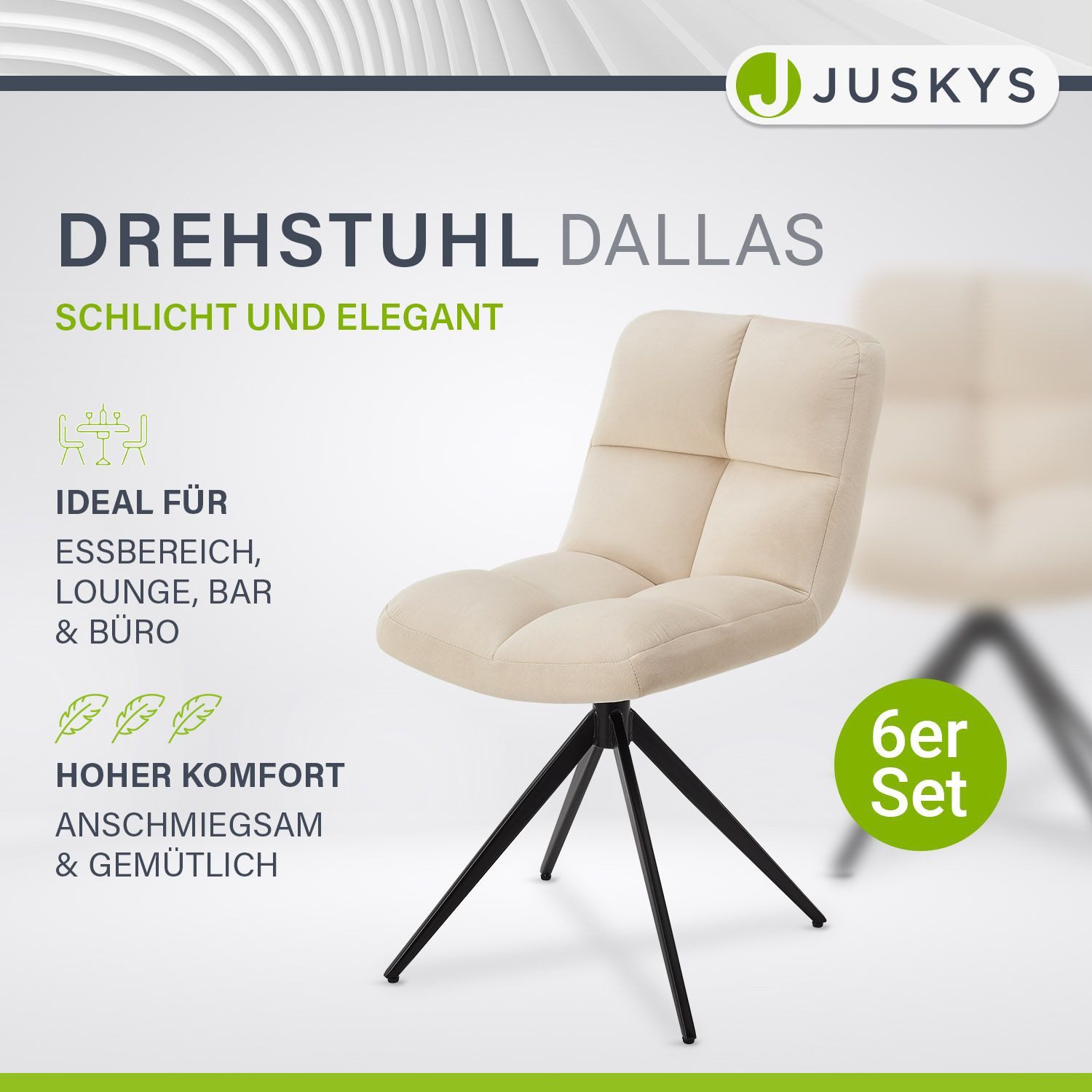 Juskys Esszimmerstuhl Dallas (6 St), 4er günstig online kaufen