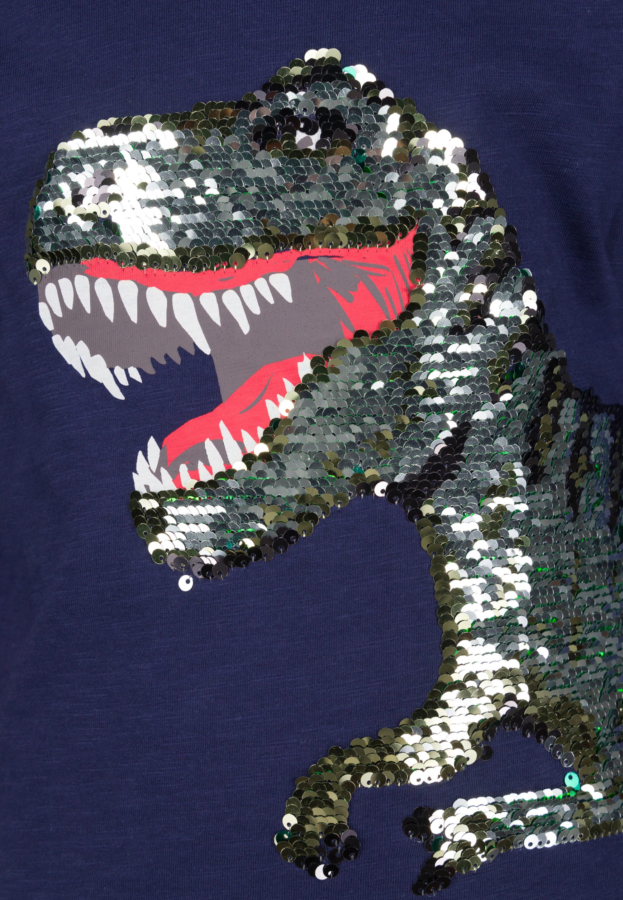 SALT AND PEPPER Langarmshirt Classics mit T-Rex aus Wendepailletten