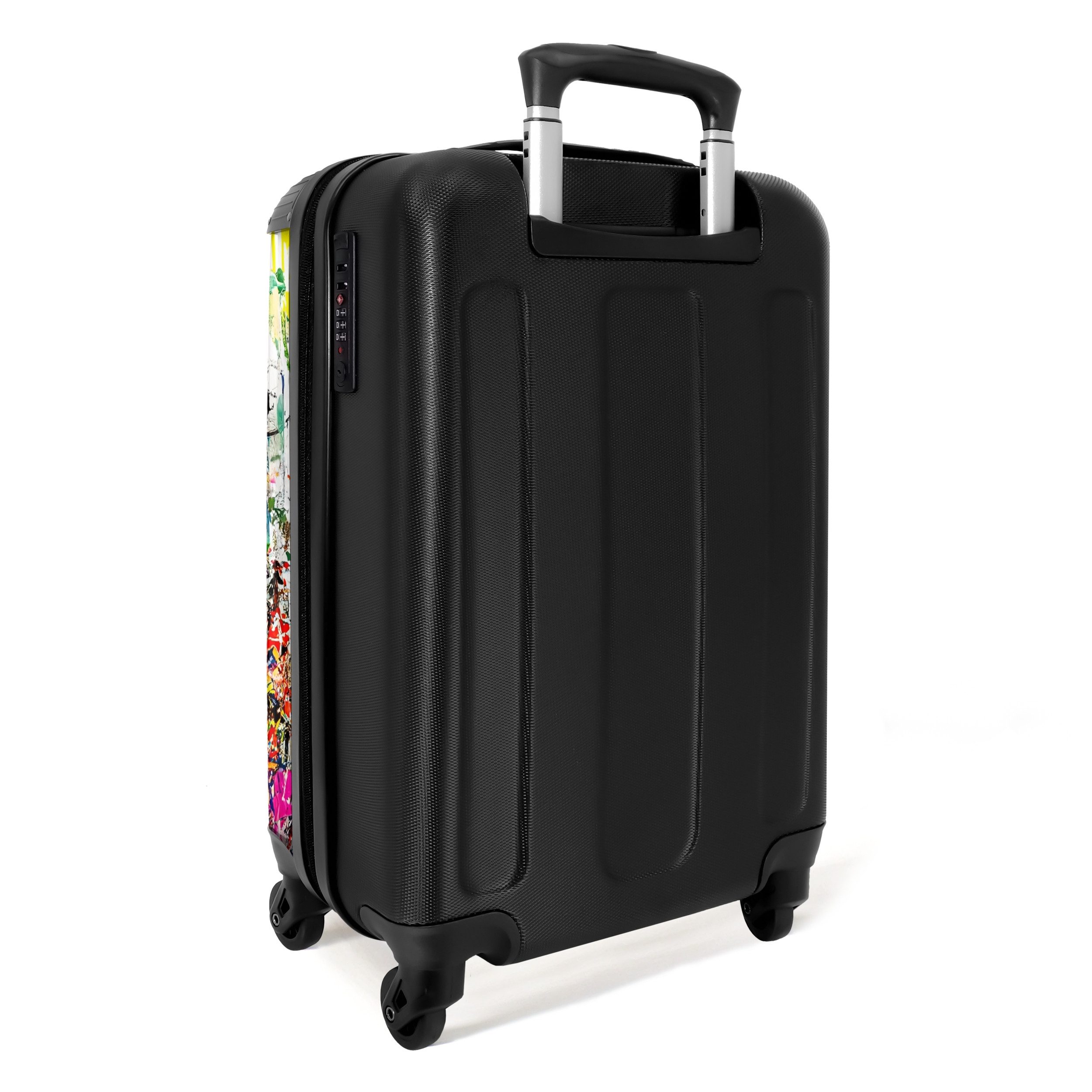 NoBoringSuitcases.com© Hartschalen-Trolley Bekannte Kunstwerke als bunte Graffiti-Kunst 55x35x20cm, 4 Rollen, Reisetasche mit Rollen, Koffer Handgepäck Flugzeug