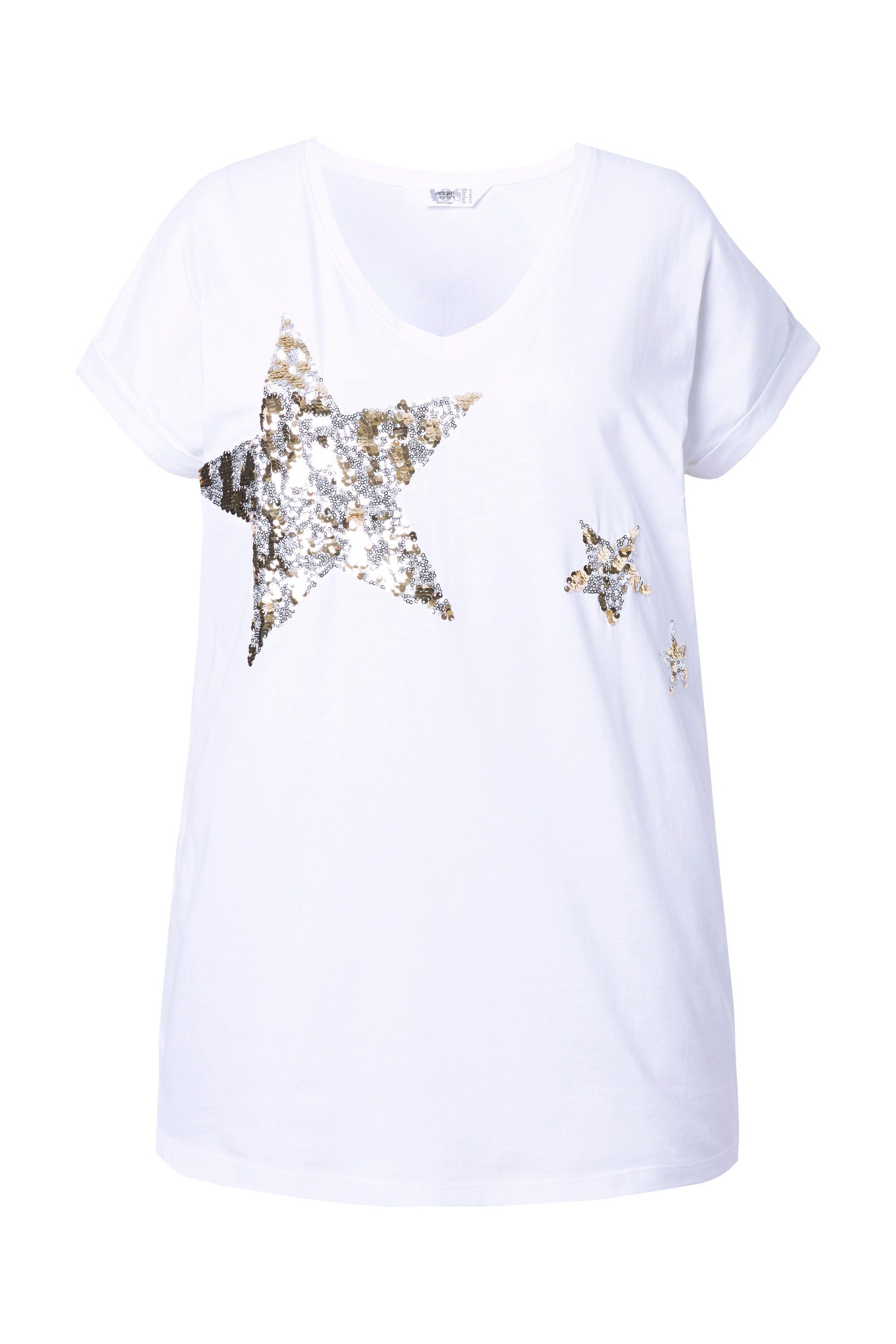 Angel of Style T-Shirt T-Shirt Komfort Fit Pailletten-Sternen günstig online kaufen