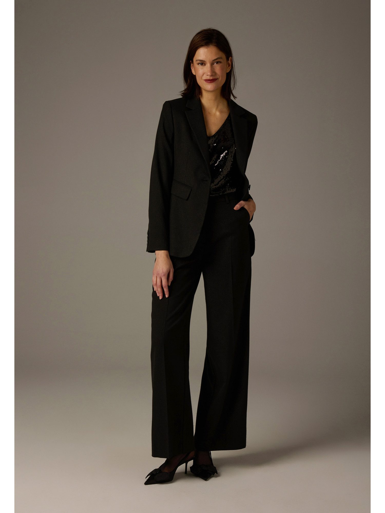 MORE&MORE Anzughose elegante Marlenehose, gestreift günstig online kaufen