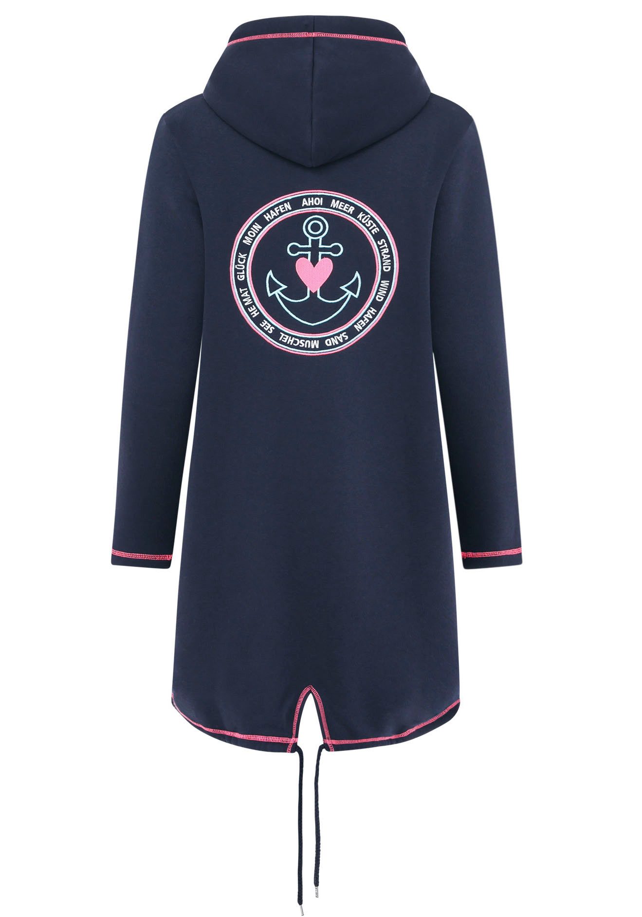 Zwillingsherz Kapuzensweatjacke mit Kapuze, Rückenprint und günstig online kaufen