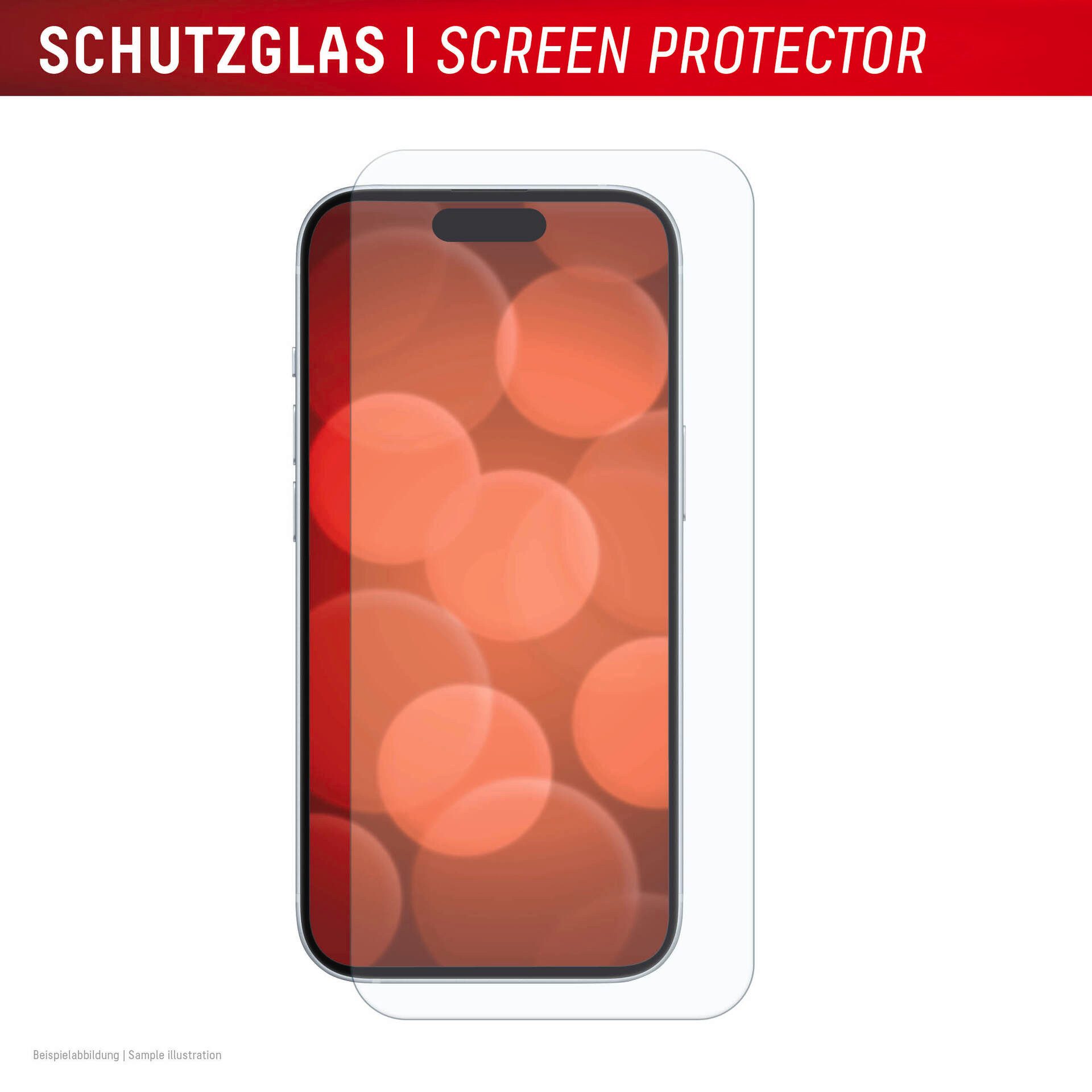 Displex Displayschutzglas Real Glass Screen Protection für Apple iPhone 15 Plus, Apple iPhone 15 Pro Max, Apple iPhone 16 Plus, Displayschutzfolie, Schutzfolie, Bildschirmschutz, kratz- & stoßfest