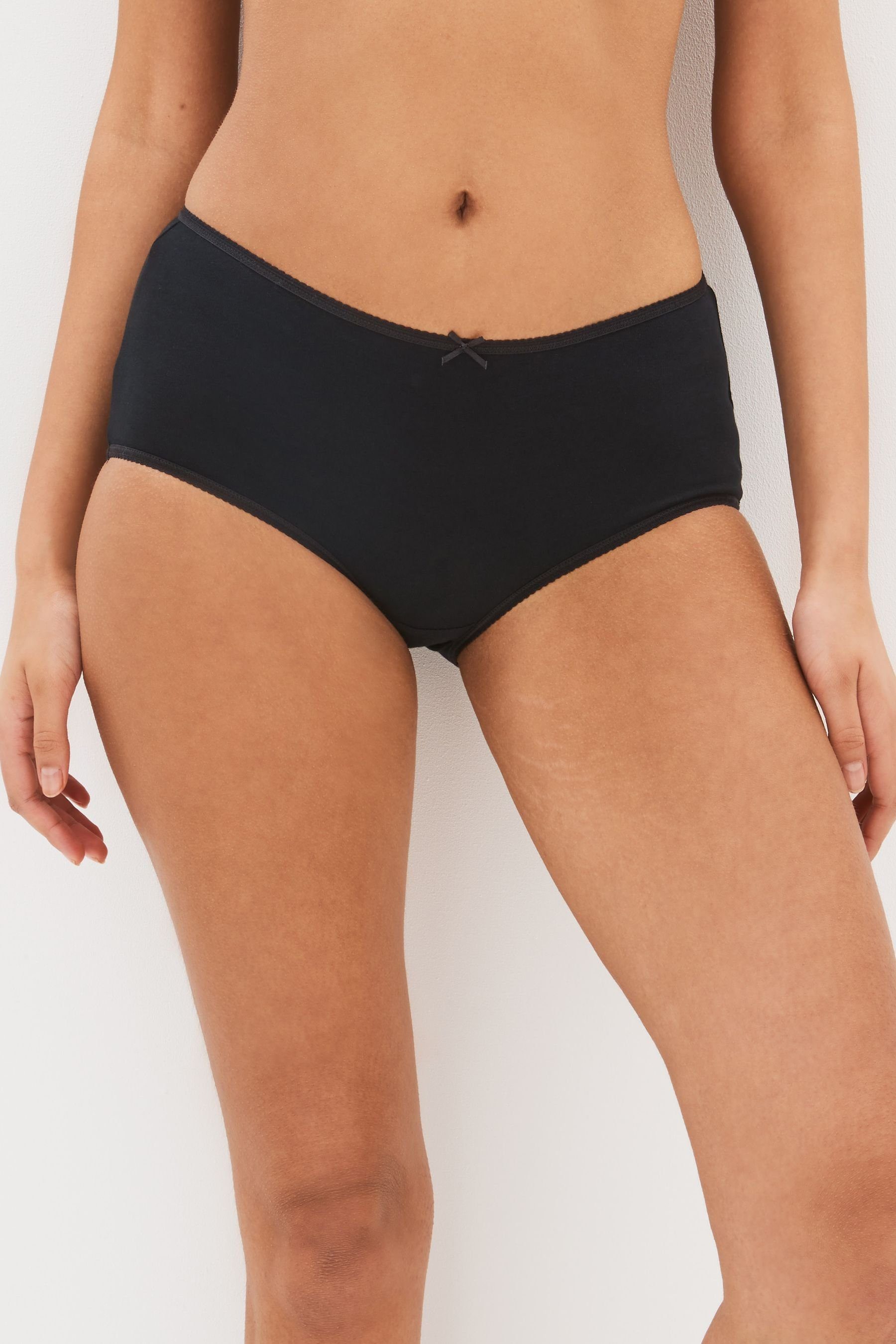 Next Midislip Baumwollanteil, 4er-Pack-Midi-Slip (4-St) hohem Black mit Slips