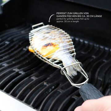 bremermann Fischpfanne Fisch-Grillhalter 2er Set Fischhalter, Fischgriller, Fischbräter