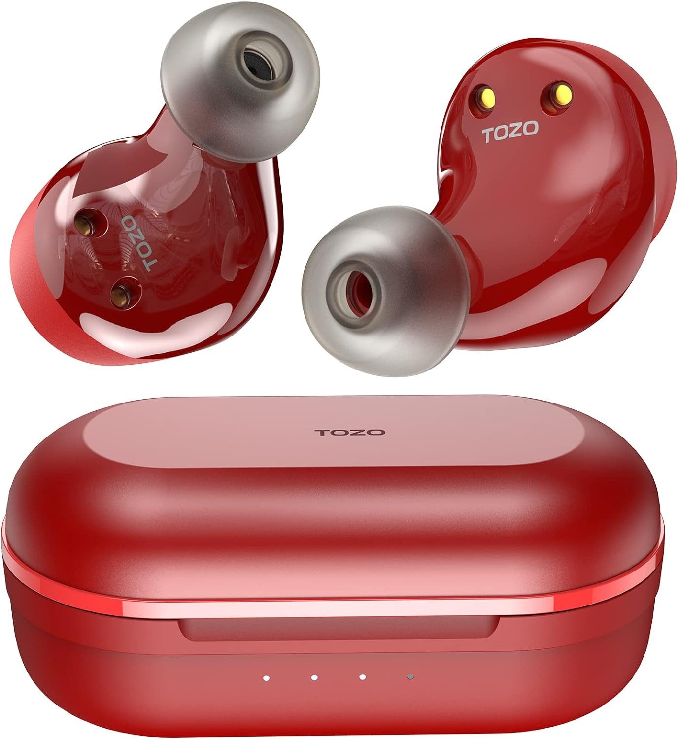 TOZO NC9 Bluetooth 5.3 Mit Hybrid Active Noise Cancellation In-Ear-Kopfhörer (Premium Soundqualität für ein beeindruckendes Musikerlebnis unterwegs., Stereo In-Ear Headphones mit Immersive Sound, 3 Microphones)