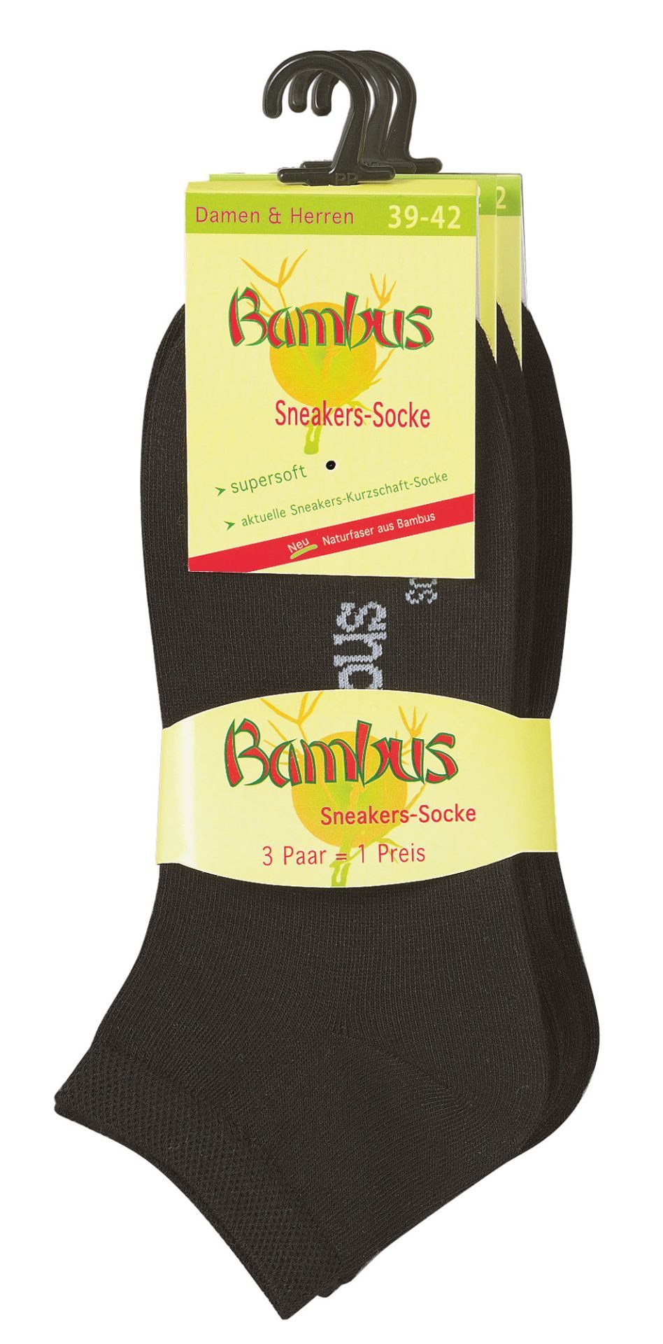 Wowerat Sneakersocken 3 Paar Bambus-Sneakersocken, weiche Sneaker Socken für Damen & Herren – Bild 2 von 2