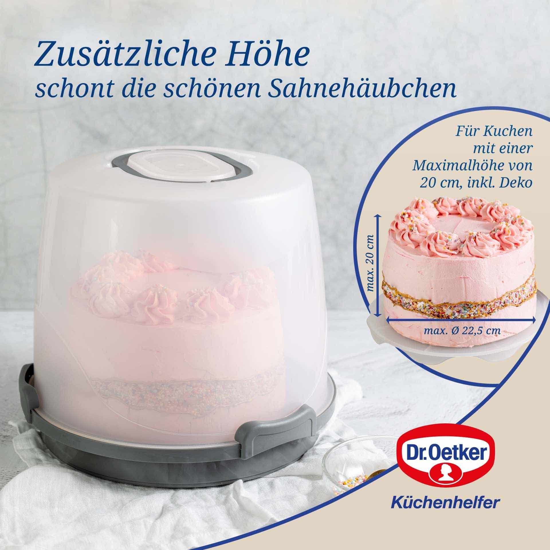 Dr. Oetker Küchenhelfer Kuchentransportbox extra hoch, rund, Platz für 20 cm hohe Kuchen und Torten – Bild 3 von 5