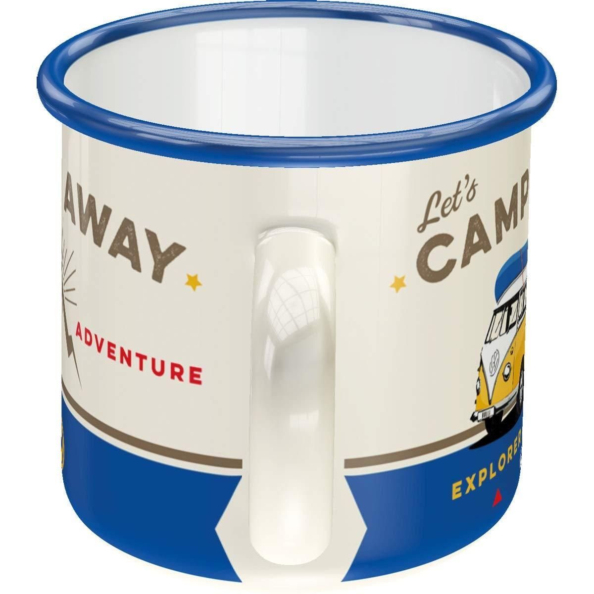 - - Let's VW Emaille-Becher Volkswagen - Away Camp Tasse Nostalgic-Art Bulli