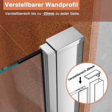 SONNI Eckdusche Duschkabine Sicherheitsglas Scharniertür Dusche Eckeinstieg, BxT: 90x90 cm, Duschabtrennung Nano Glas