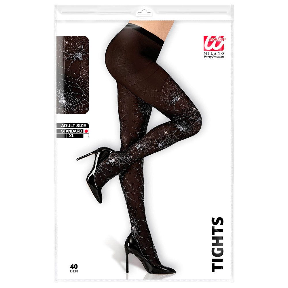 Widmann S.r.l. Kostüm Glitzernde Spinnen Strumpfhose für Damen 40 DEN
