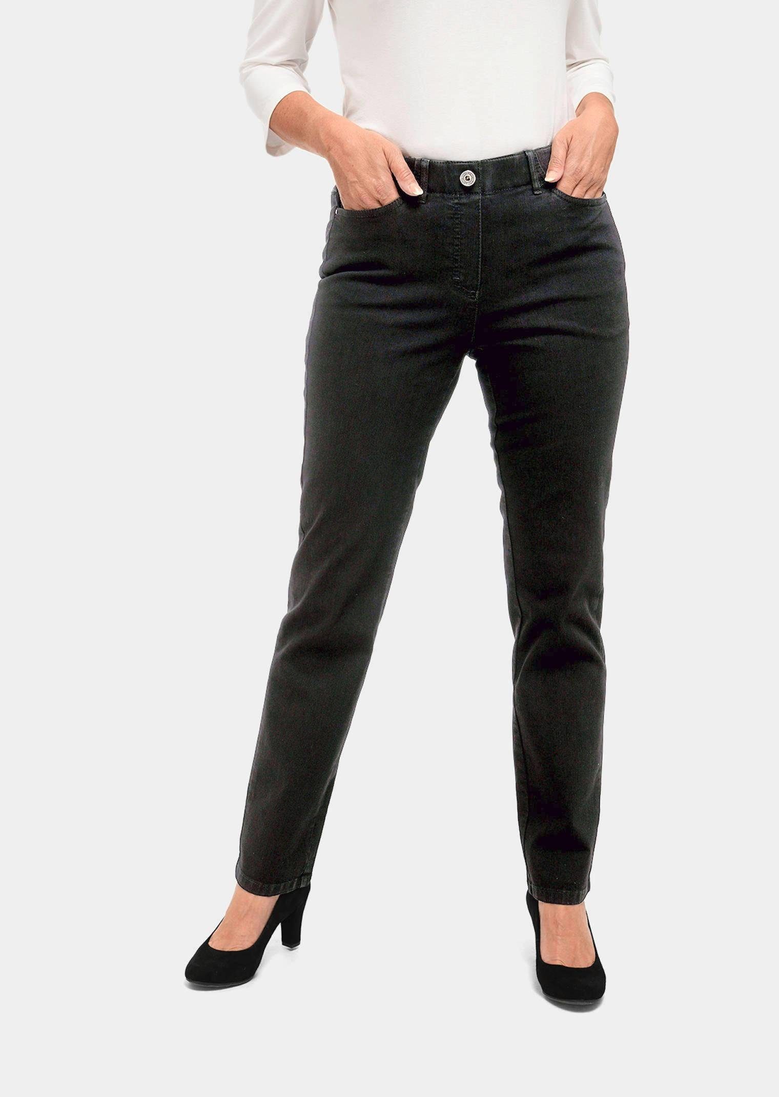 GOLDNER Bequeme MARTHA Jeans Jeansschlupfhose Kurzgröße: schwarz Klassische