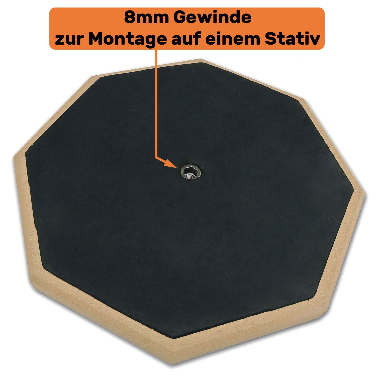 keepdrum Schlagzeug keepdrum Übungspad DP-BK8 schwarz 8 Zoll mit Drumsticks 1 Paar,Übungspad, Übungspad, Vorteils-Set mit Drumsticks 1 Paar – Bild 4 von 5