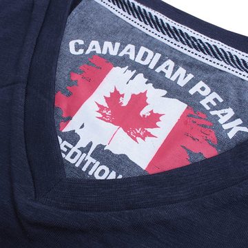 Canadian Peak T-Shirt V-Neck Joukeak aus Baumwolle mit Logostick
