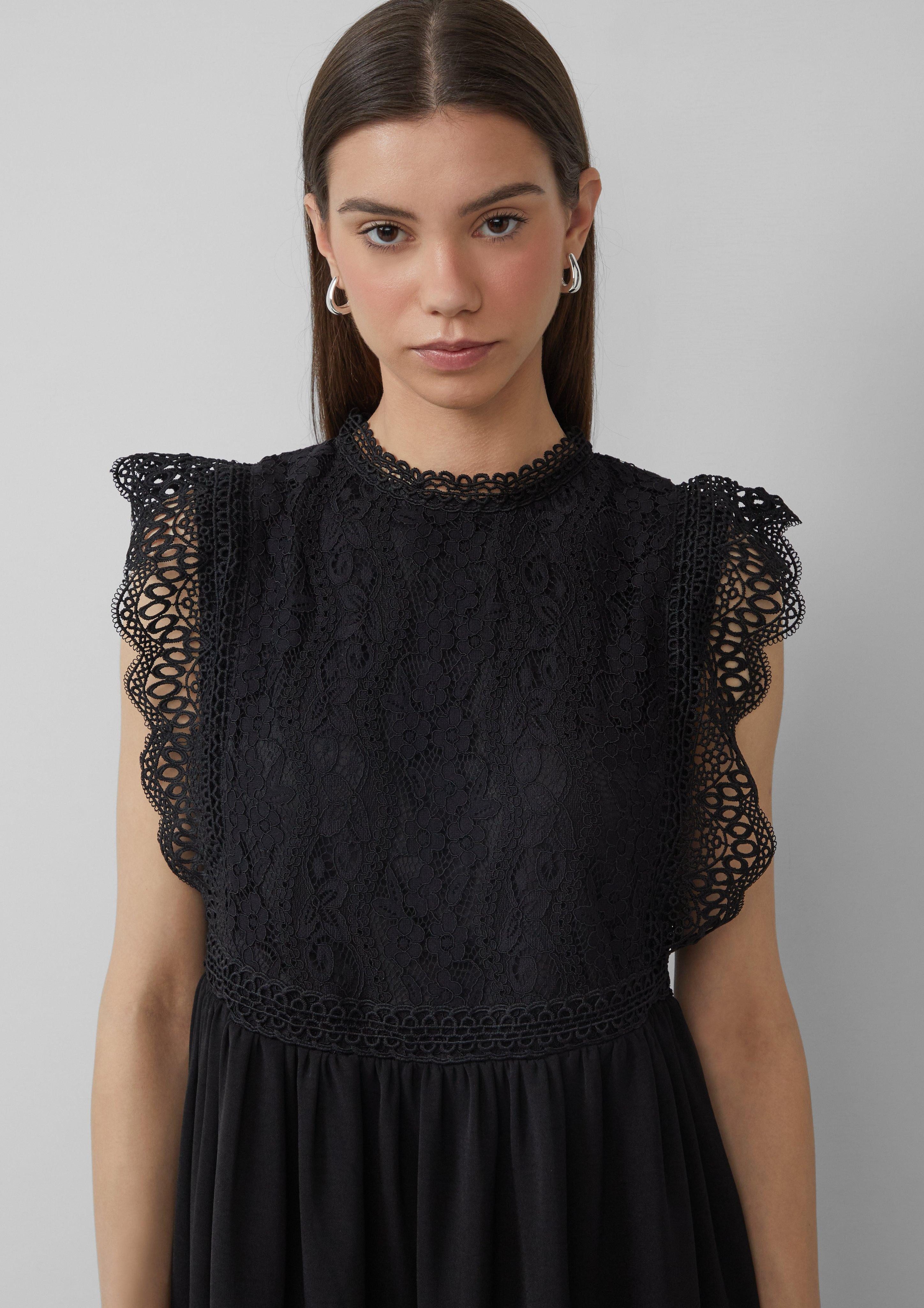 QS Minikleid Kurzes Kleid mit Spitzenoberteil günstig online kaufen