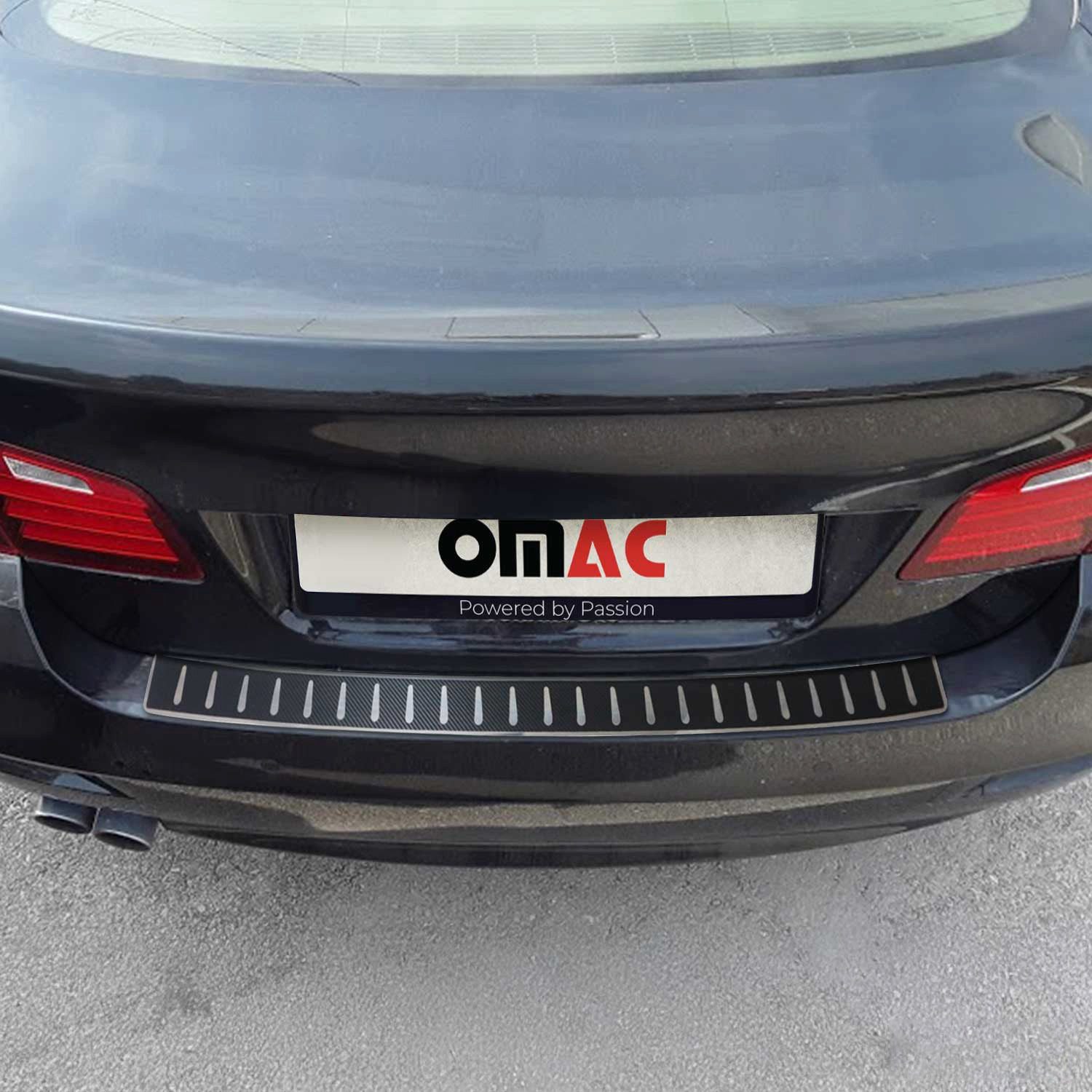 OMAC Ladekantenschutz Für BMW 5er F11 Touring 2010-2017 Chrom Kohlefaserfolien Schutz, Zubehör für BMW 5er F11 Touring 2009-2017, Langlebig,Einfache Reinigung,Einfache Installation,Rostbeständig