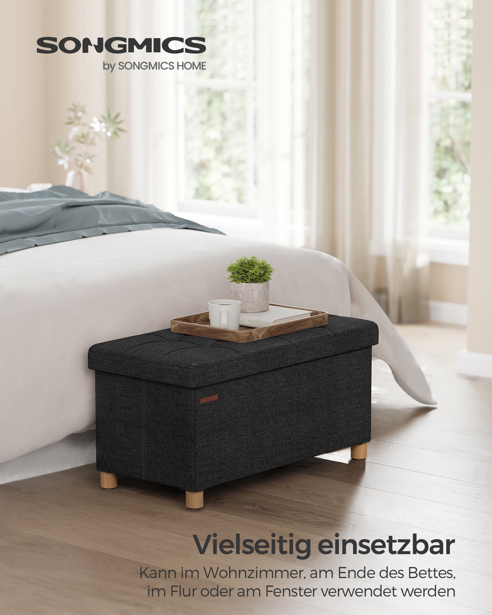 SONGMICS Sitzbank sitzhocker, 76/110cm mit Stauraum, günstig online kaufen