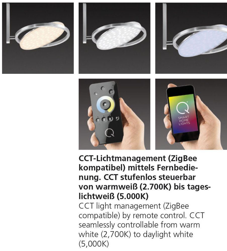 Paul Neuhaus Smarte LED-Leuchte LED Deckenlampe Spot Q - ORBIT Smart Home, Smart Home, CCT-Farbtemperaturregelung, Dimmfunktion, Memoryfunktion, mit Leuchtmittel, Warmweiß bis Tageslichtweiß, dimmbar per Fernbedienung Strahler schwenkbar, CCT