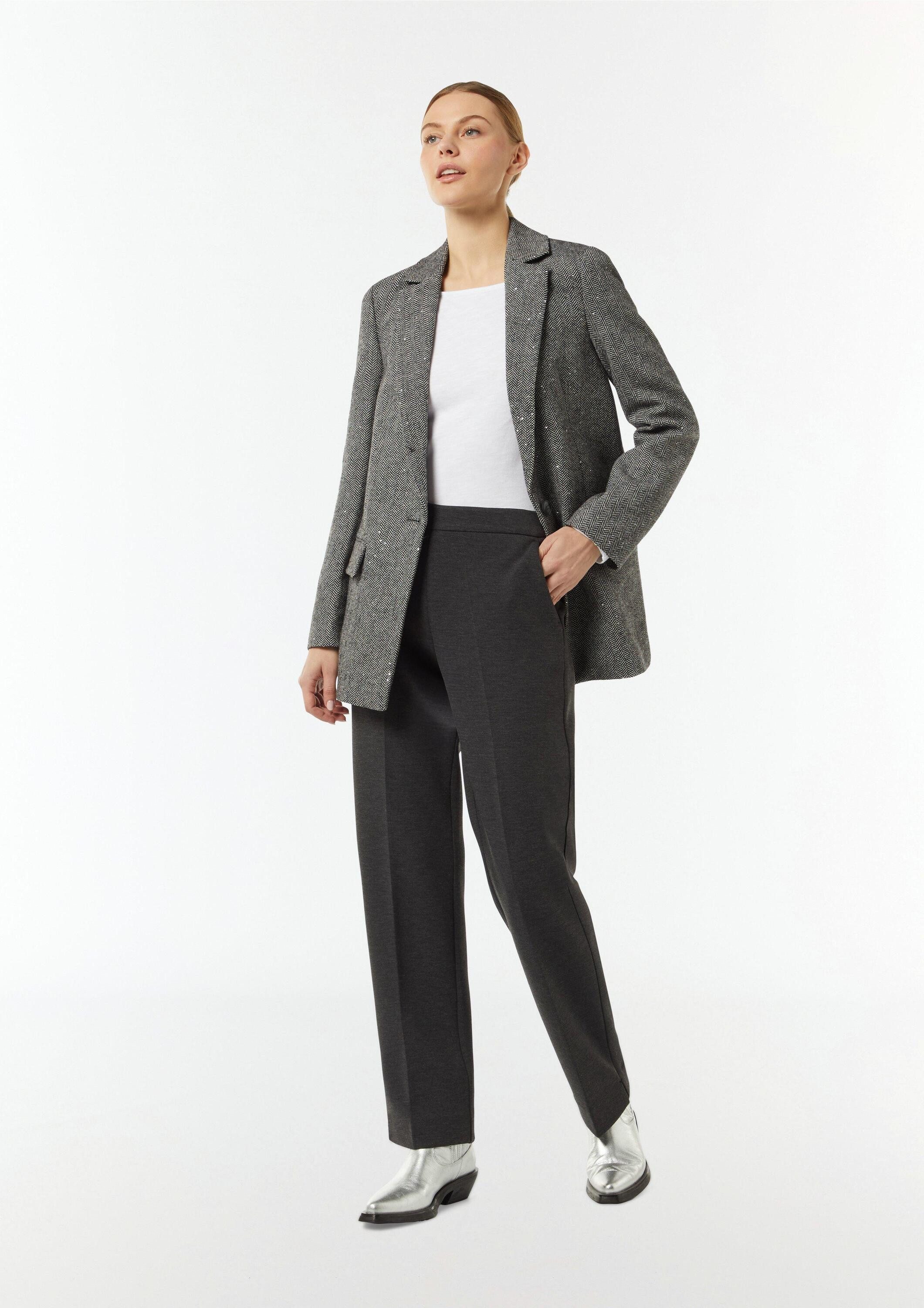 comma Jackenblazer Indoor-Blazer Wollmix-Blazer mit zarten Pailletten