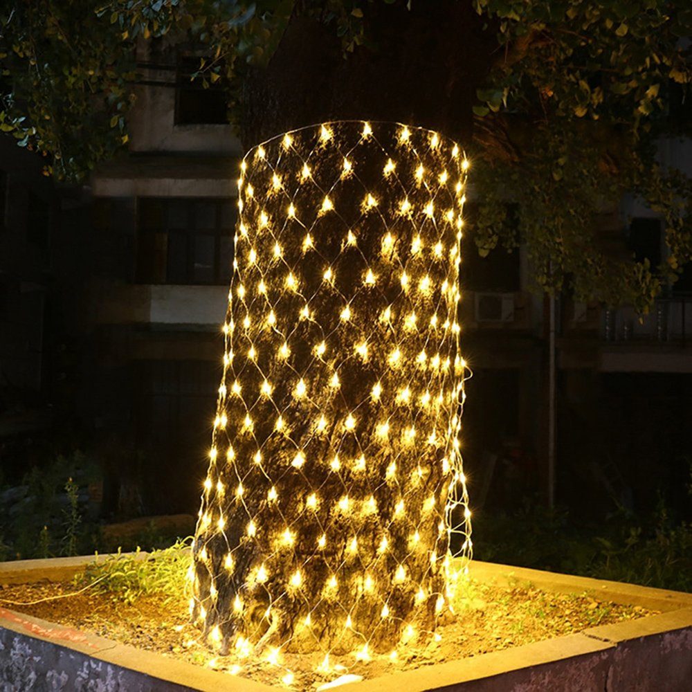 Party wasserdicht, Rosnek 1.5x1.5M/2x2M/3x2M/6x4M Beleuchtungsmodi, 8 LED-Lichternetz Lichternetz, Weihnachten für Warmweiß Urlaub, LED Hochzeit